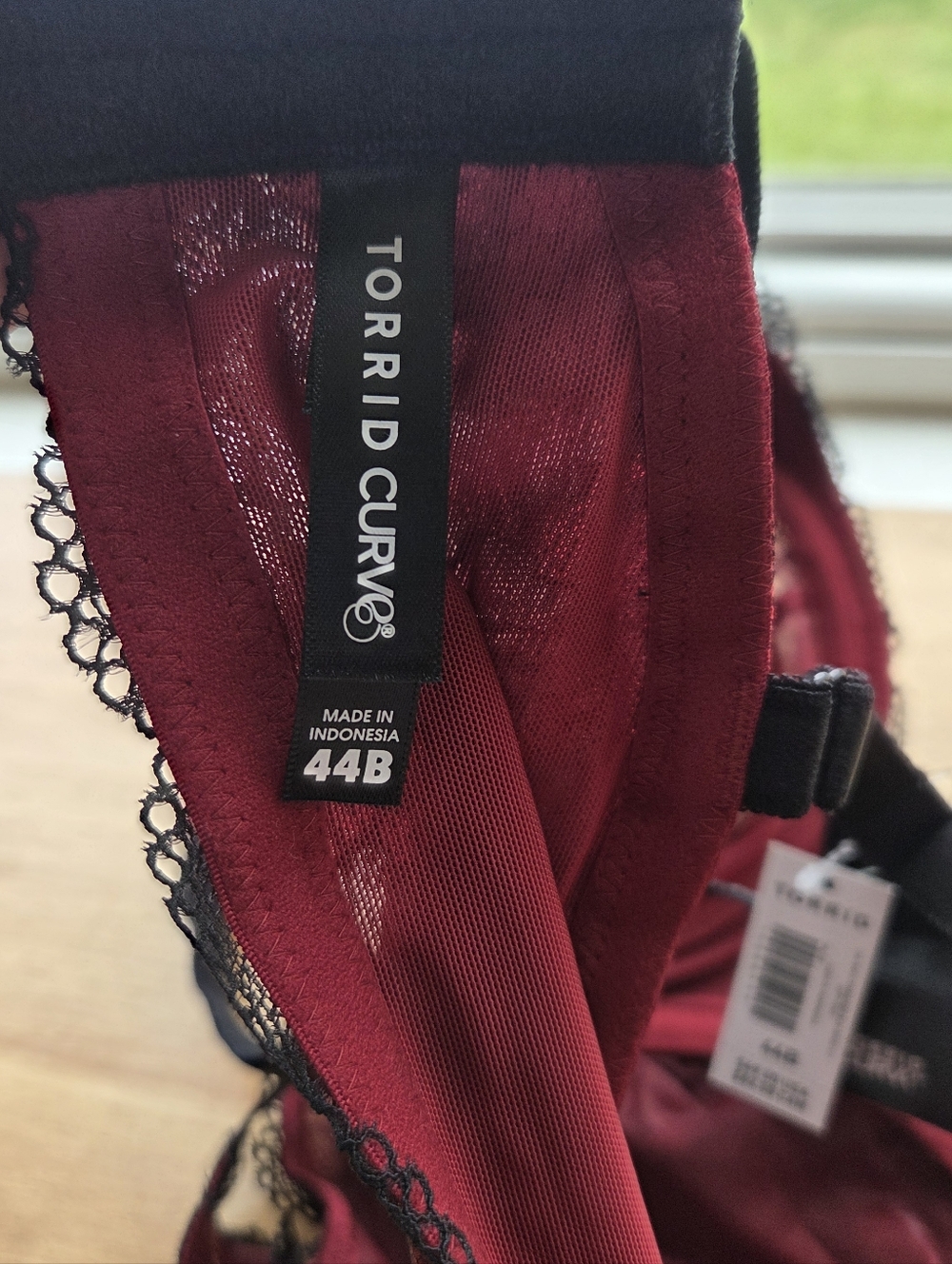 New Torrid Curve Unlined Balconette Red With Black Lace Overlay 44B - Picture 6 of 11